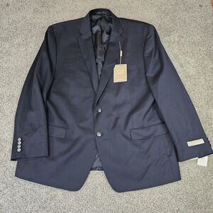 NWT Michael Kors Men's 50 Modern Blazer Navy Blue Wool Sport Coat 2 Button KESS1